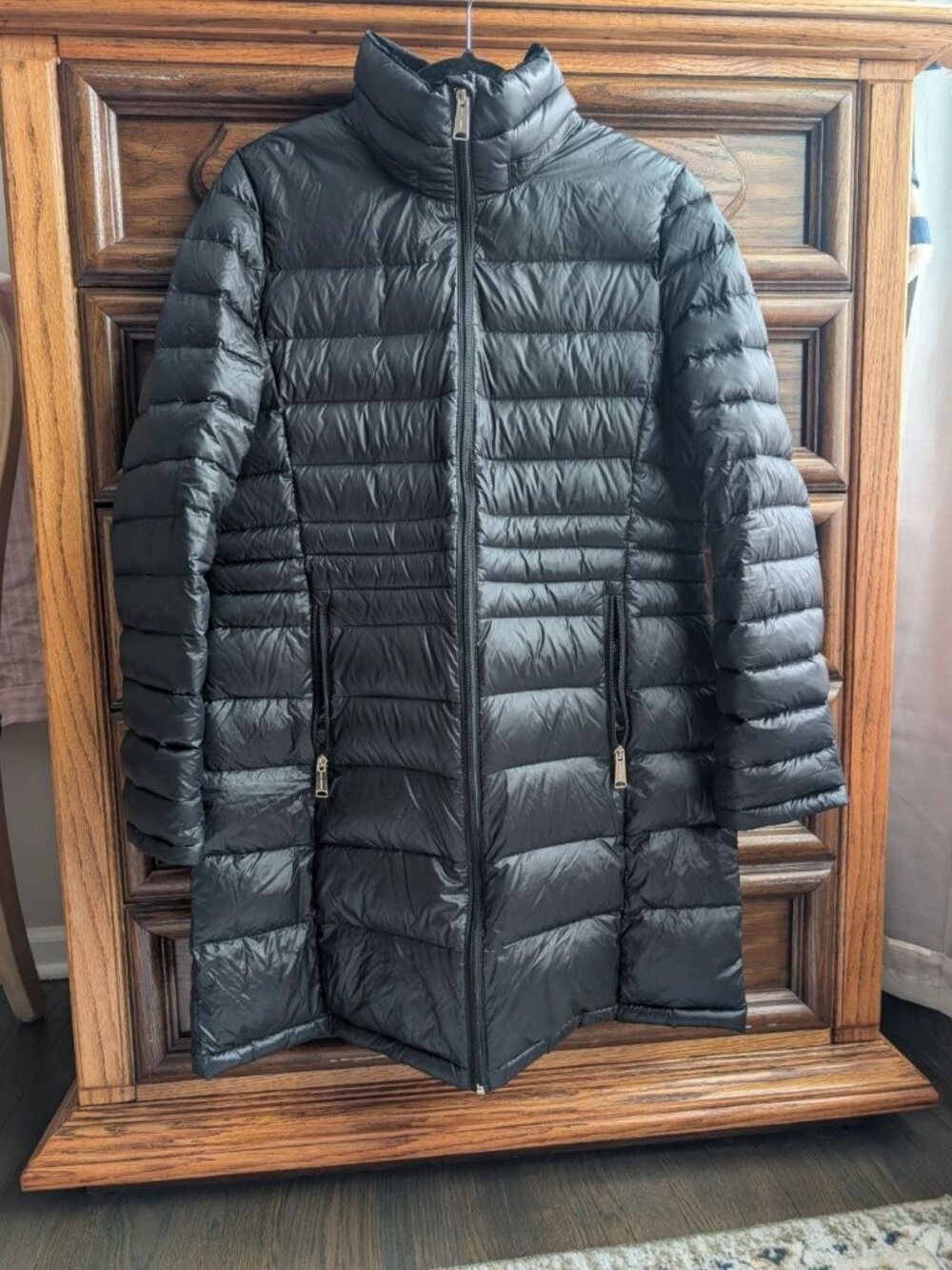 Andrew Marc Black Packable Lightweight Premium Down Puffer Coat Jacket Size M